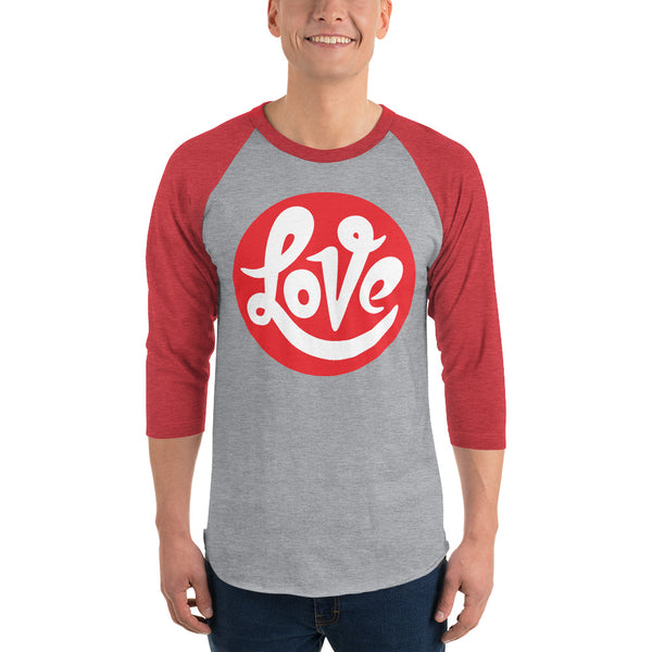 Men's "Love" Printed 3/4 Sleeve Raglan Shirt