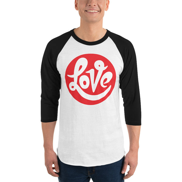 Men's "Love" Printed 3/4 Sleeve Raglan Shirt