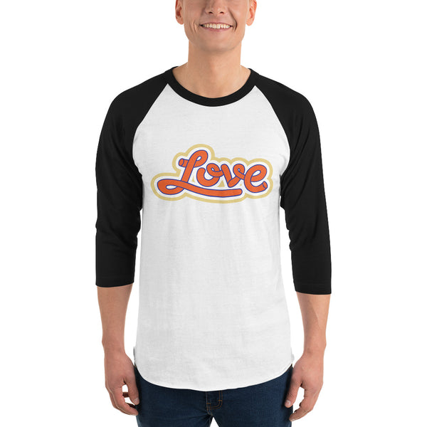 Men's "Love" Printed 3/4 Sleeve Raglan Shirt