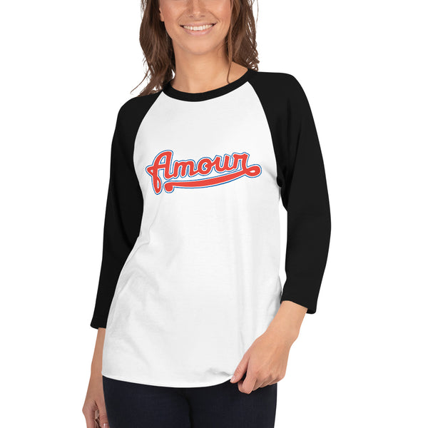 Women's "Amour" Printed 3/4 Sleeve Raglan Shirt