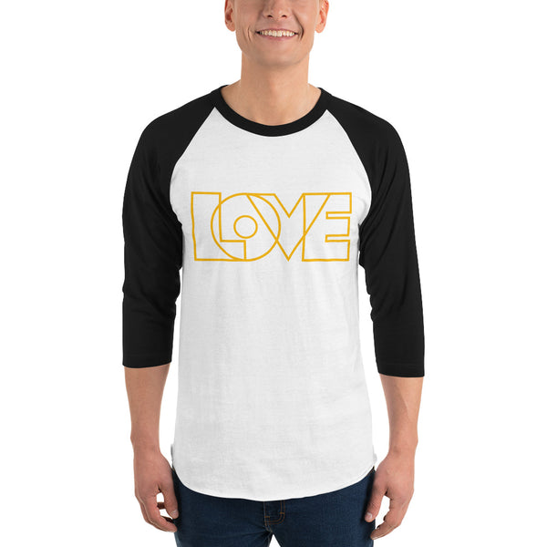 Men's "Love" Printed 3/4 Sleeve Raglan Shirt