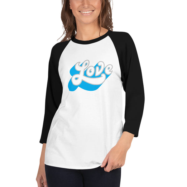 Women's "Love" Printed 3/4 Sleeve Raglan Shirt