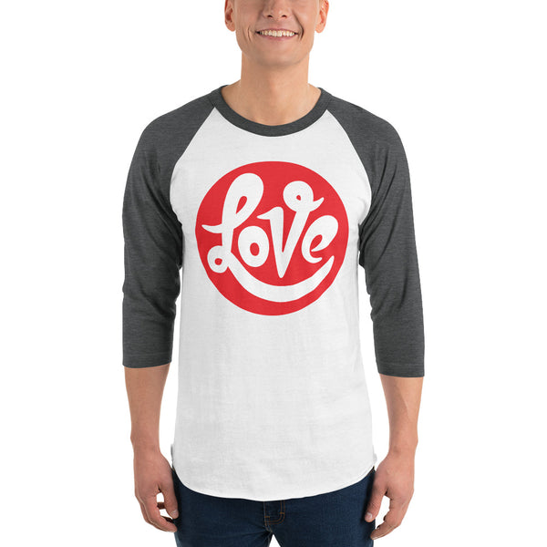 Men's "Love" Printed 3/4 Sleeve Raglan Shirt