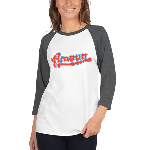 Women's "Amour" Printed 3/4 Sleeve Raglan Shirt