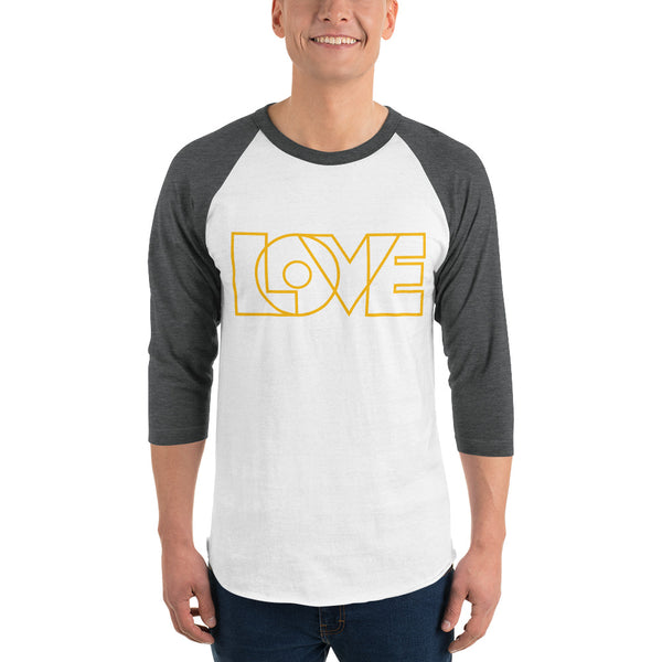 Men's "Love" Printed 3/4 Sleeve Raglan Shirt