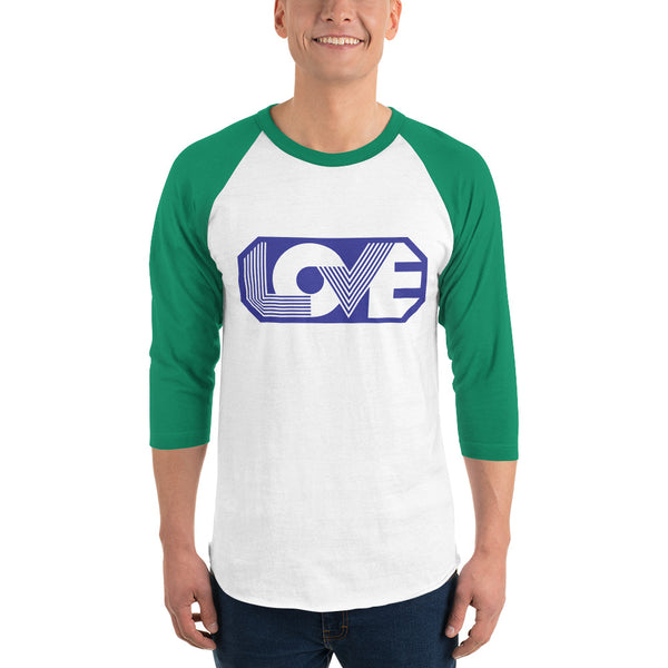 Men's "Love" Printed 3/4 Sleeve Raglan Shirt