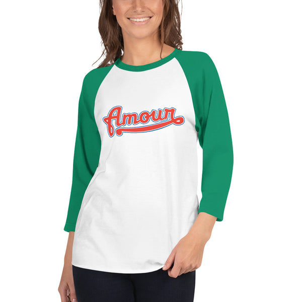 Women's "Amour" Printed 3/4 Sleeve Raglan Shirt