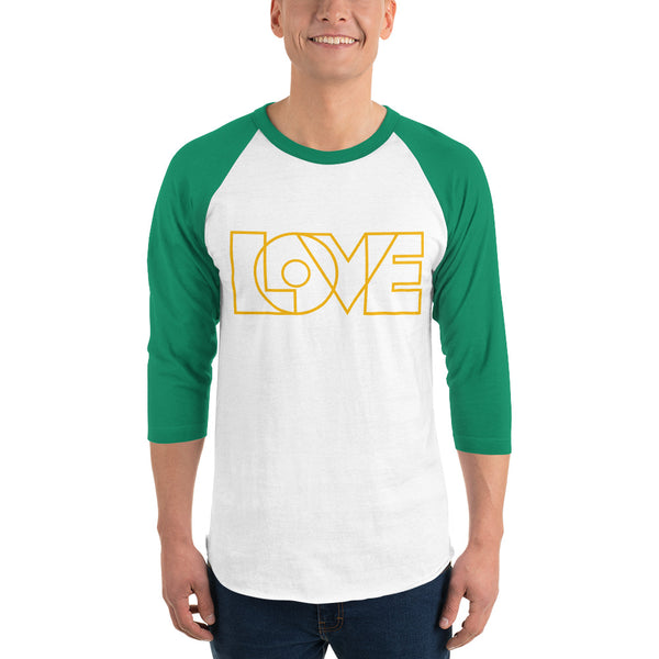 Men's "Love" Printed 3/4 Sleeve Raglan Shirt