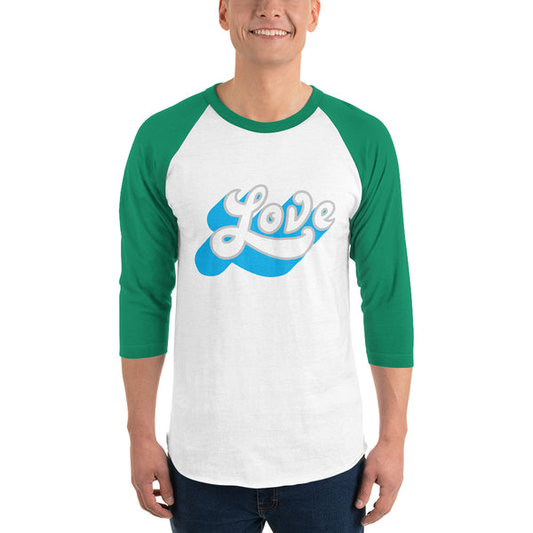 Men's "Love" Printed 3/4 Sleeve Raglan Shirt