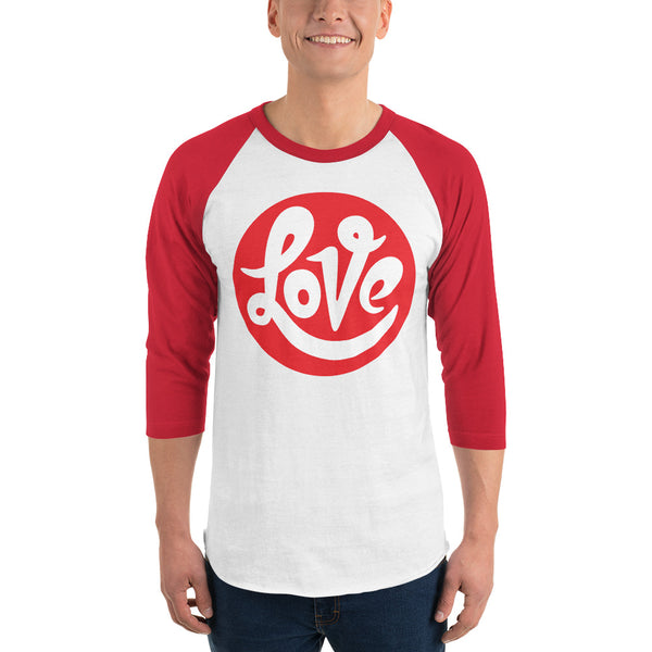 Men's "Love" Printed 3/4 Sleeve Raglan Shirt