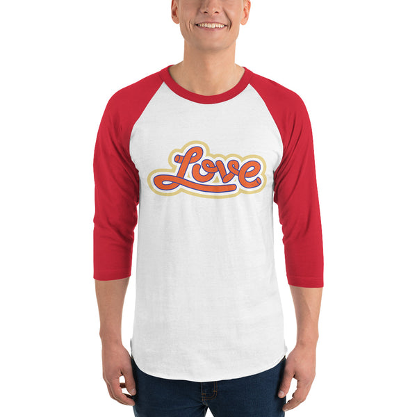 Men's "Love" Printed 3/4 Sleeve Raglan Shirt