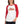 Charger l&#39;image dans la galerie, A young woman is wearing a white with red 3/4 Sleeve Raglan T Shirt, featuring an original “Love” design print by Christian Shirt Brand - Loves Everywhere
