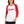 Charger l&#39;image dans la galerie, A young woman is wearing a white with red 3/4 Sleeve Raglan T Shirt, featuring an original “Love” design print by Christian Clothing Brand - Loves Everywhere
