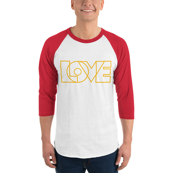 Men's "Love" Printed 3/4 Sleeve Raglan Shirt