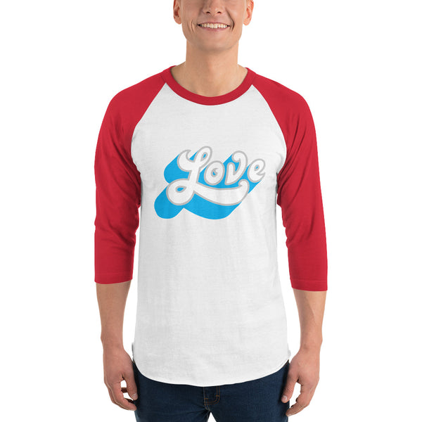 Men's "Love" Printed 3/4 Sleeve Raglan Shirt