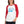 Charger l&#39;image dans la galerie, A young woman is wearing a white with red 3/4 Sleeve Raglan T Shirt, featuring an original “Love” design print by Christian Apparel Company - Loves Everywhere
