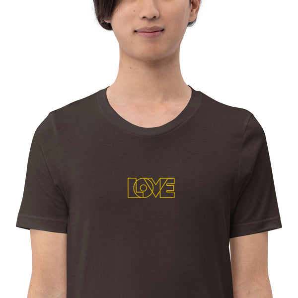 Men’s "Love" Embroidered Short Sleeve Shirt