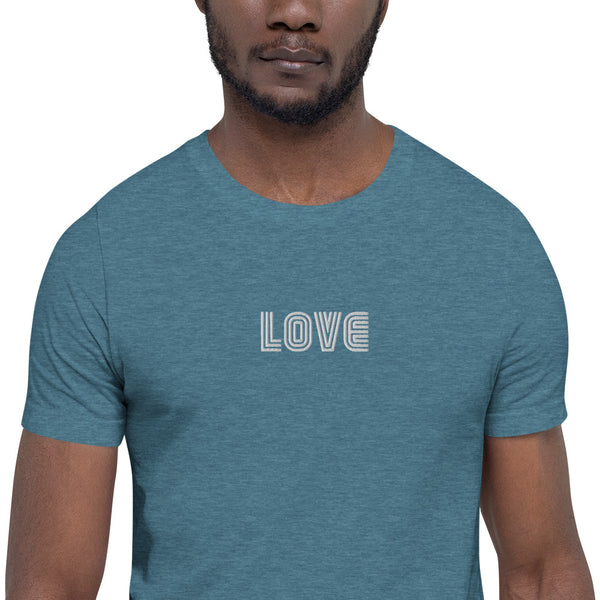 Men's "Love" Embroidered Short Sleeve Shirt