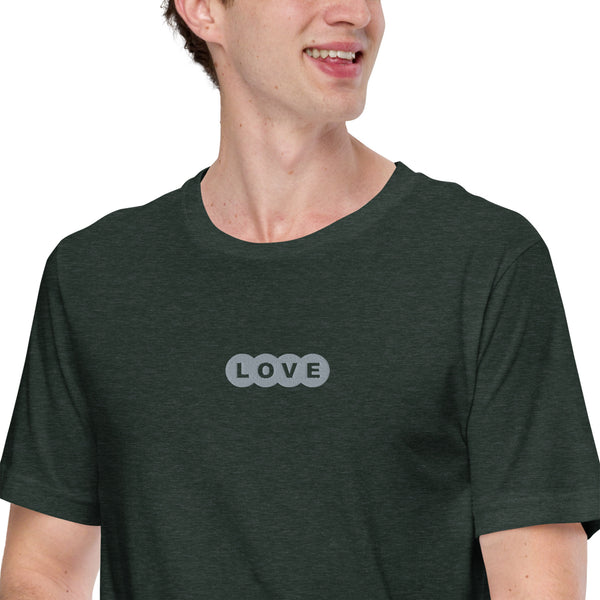 Men’s "Love" Embroidered Short Sleeve Shirt