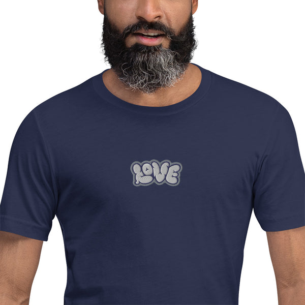 Men’s "Love" Embroidered Short Sleeve Shirt