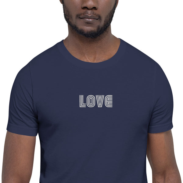 Men's "Love" Embroidered Short Sleeve Shirt