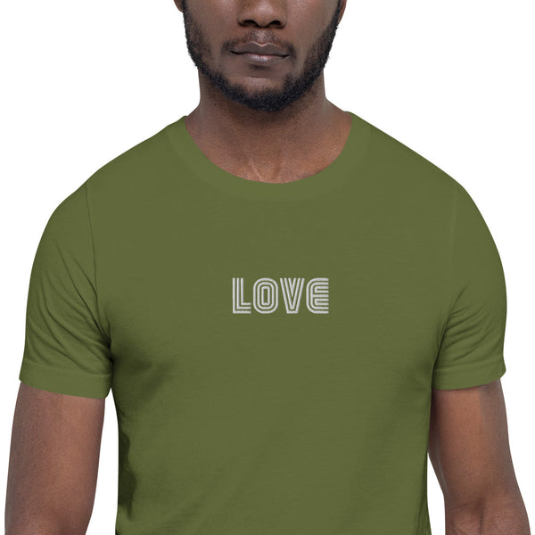 Men's "Love" Embroidered Short Sleeve Shirt