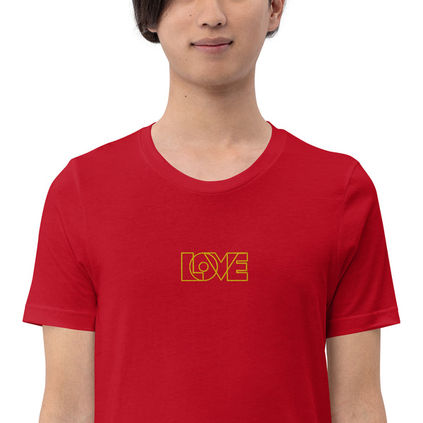 Men’s "Love" Embroidered Short Sleeve Shirt