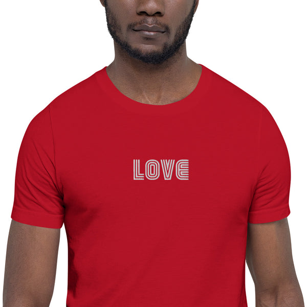 Men's "Love" Embroidered Short Sleeve Shirt