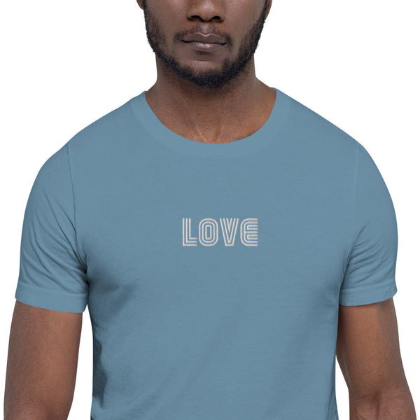 Men's "Love" Embroidered Short Sleeve Shirt