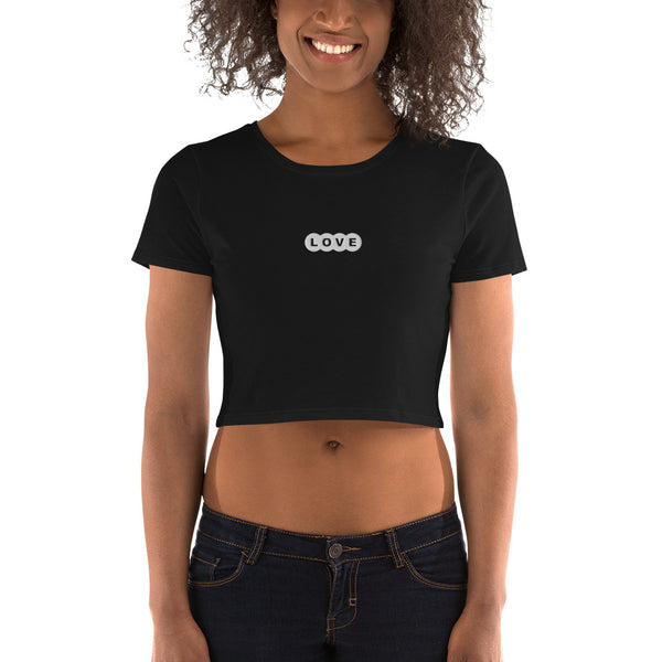 Women’s "Love" Embroidered Crop T-Shirt