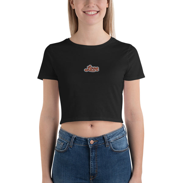 Women’s "Love" Embroidered Crop T-Shirt