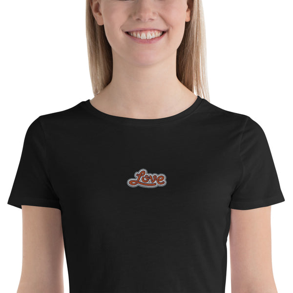 Women’s "Love" Embroidered Crop T-Shirt