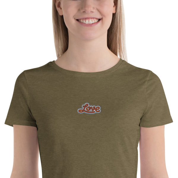 Women’s "Love" Embroidered Crop T-Shirt