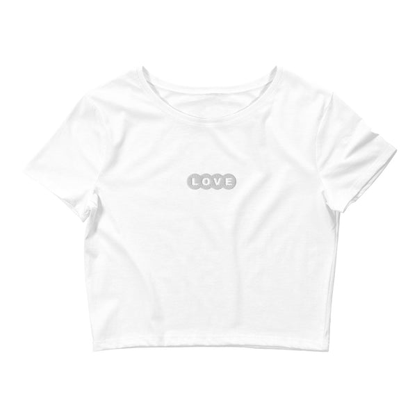 Women’s "Love" Embroidered Crop T-Shirt