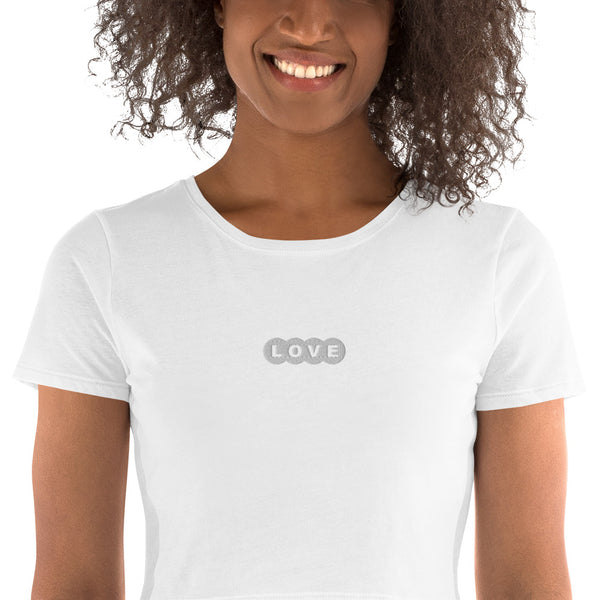 Women’s "Love" Embroidered Crop T-Shirt