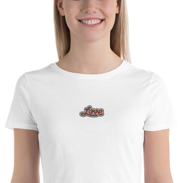 Women’s "Love" Embroidered Crop T-Shirt