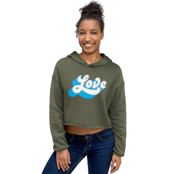 Women's "Love" Printed Crop Hoodie