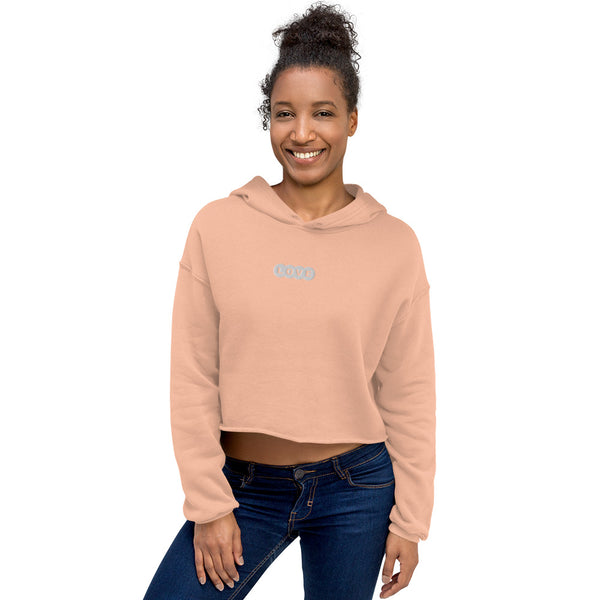 Women's "Love" Embroidered Crop Hoodie