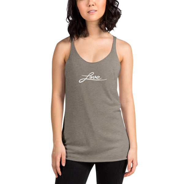 Women's "Love" Printed Racerback Tank Top