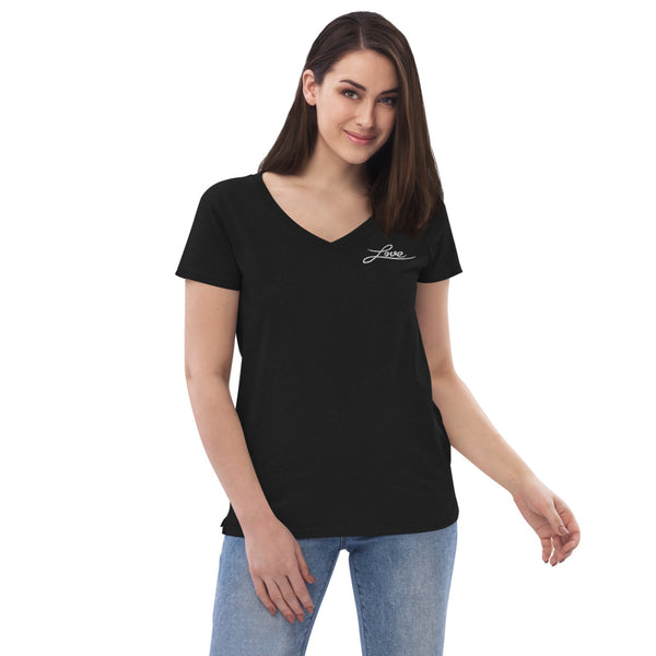 Women’s "Love" Embroidered V-Neck "Love" T-Shirt