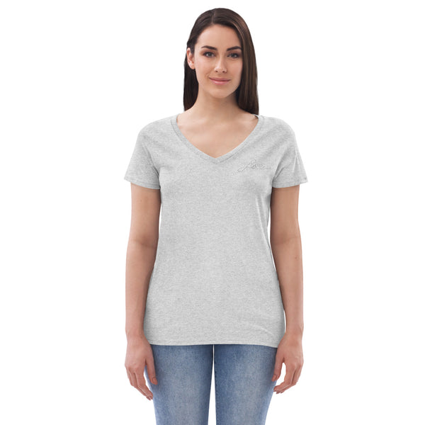 Women’s "Love" Embroidered V-Neck "Love" T-Shirt